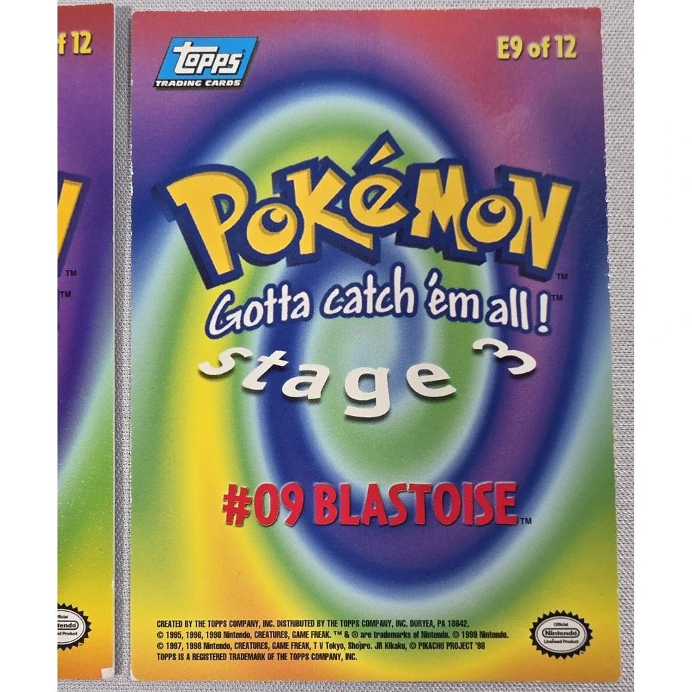 Topps 1999 Pokemon Movie Squirtle & Blastoise Chrome E9 - Unlimited NM